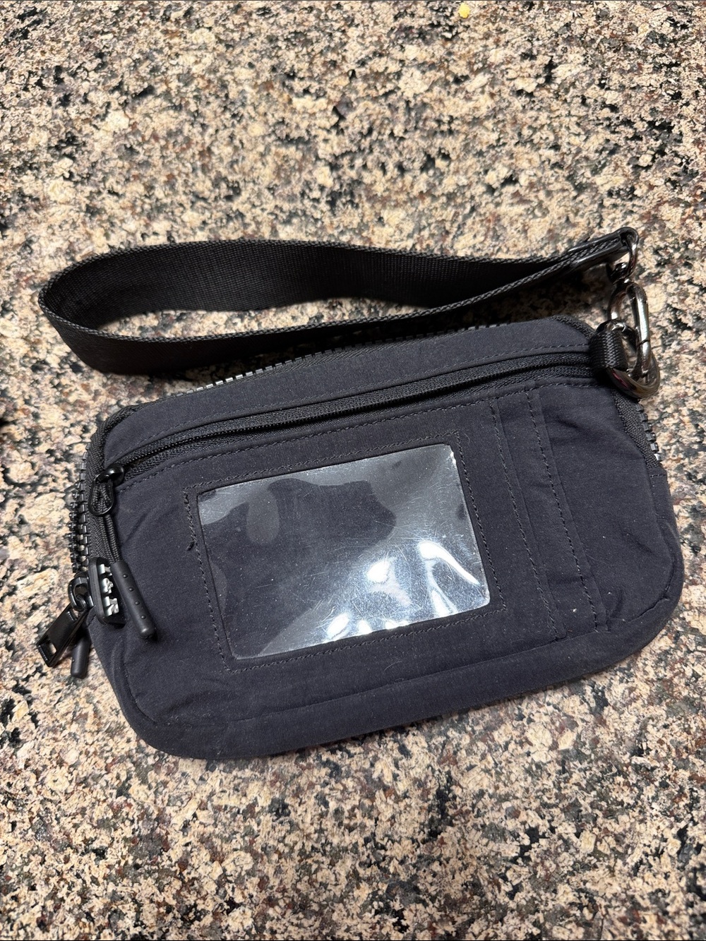 Black Wristlet wallet with ID Window